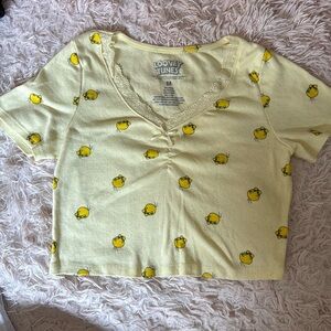 Looney tunes cropped top size M , yellow